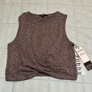 NWT Twisted crop top workout shirt
